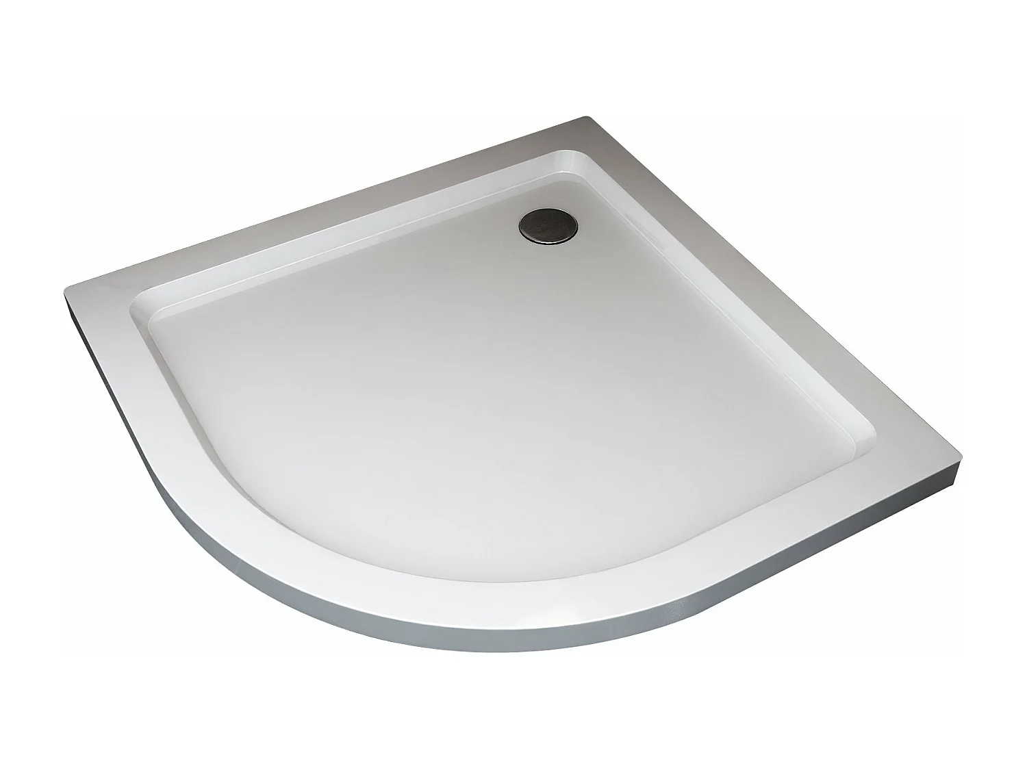 Piatto Doccia Ribassato Semicircolare In Abs H 5cm Con Piletta Inclusa 90x90