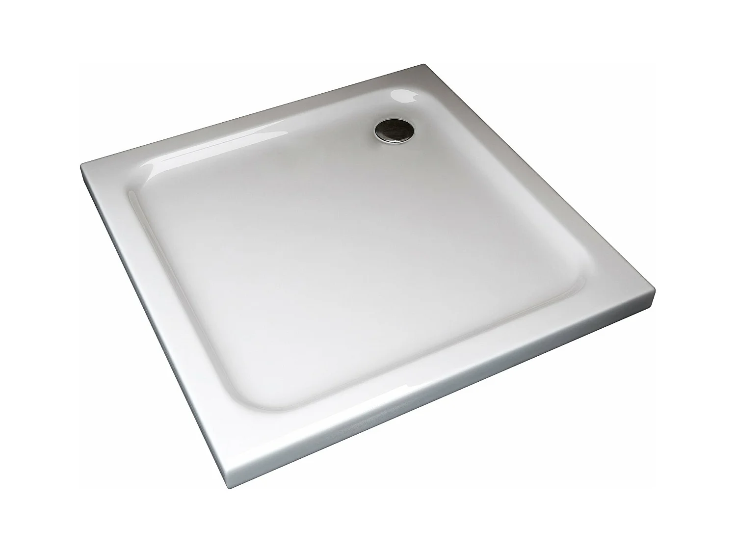 Receveur de douche carré surbaissé en Abs avec bonde inclus H. 5 cm – 80 x 80