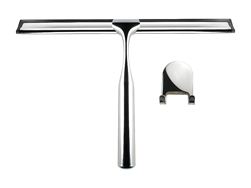 Pulisci Doccia In Ottone Con Gancio, Tergi Doccia Per Vetri Doccia , Gancio Incluso , Manico Cromato E Gomma Pulente