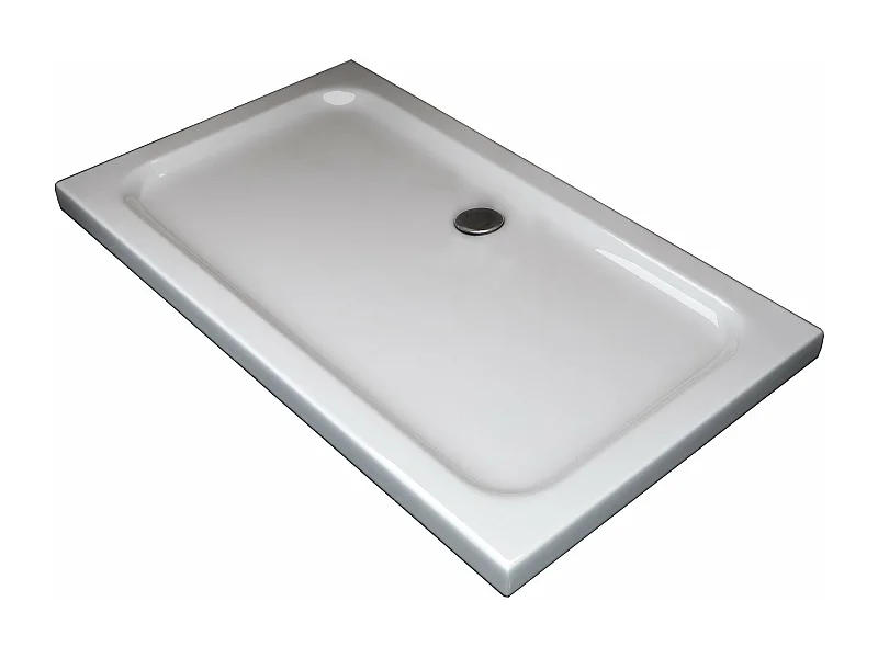Piatto Doccia Rettangolare Ribassato In Abs H 5cm Con Piletta Inclusa 70x120