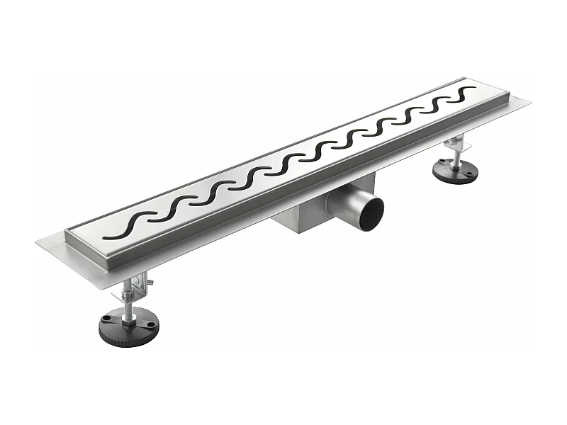 Caniveau de douche  de sol en acier Inox modéle  onde  – 80 cm