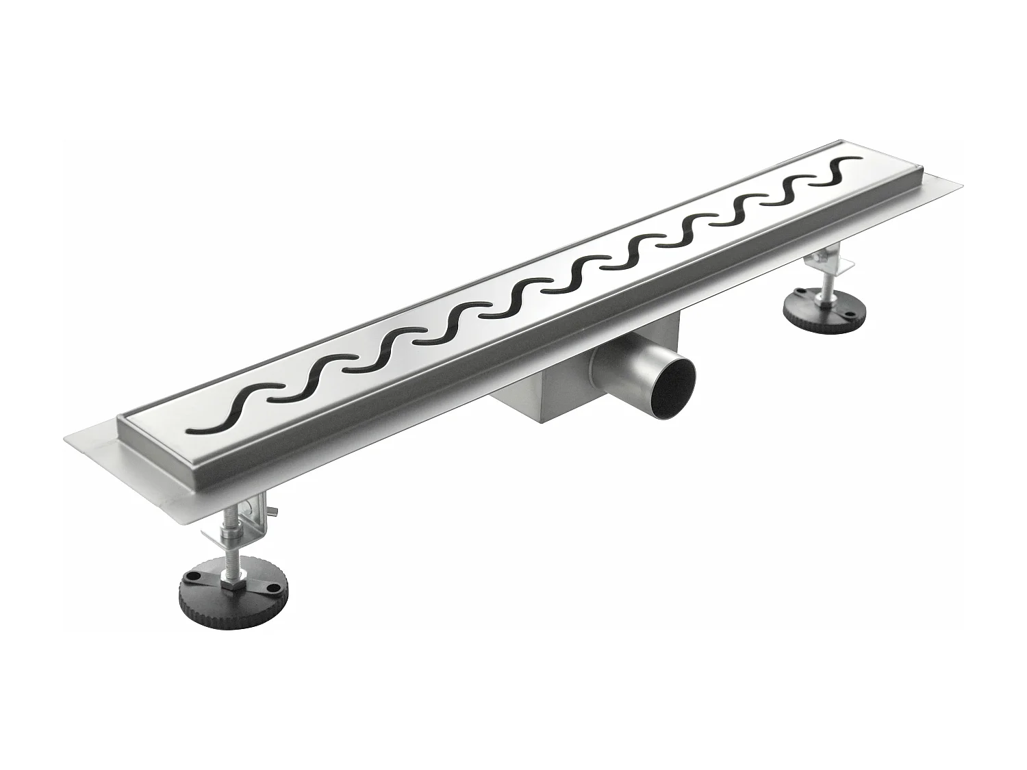 Canalina Di Scarico Per Piatto Doccia A Pavimento Acciaio Inox Modello Onda 80