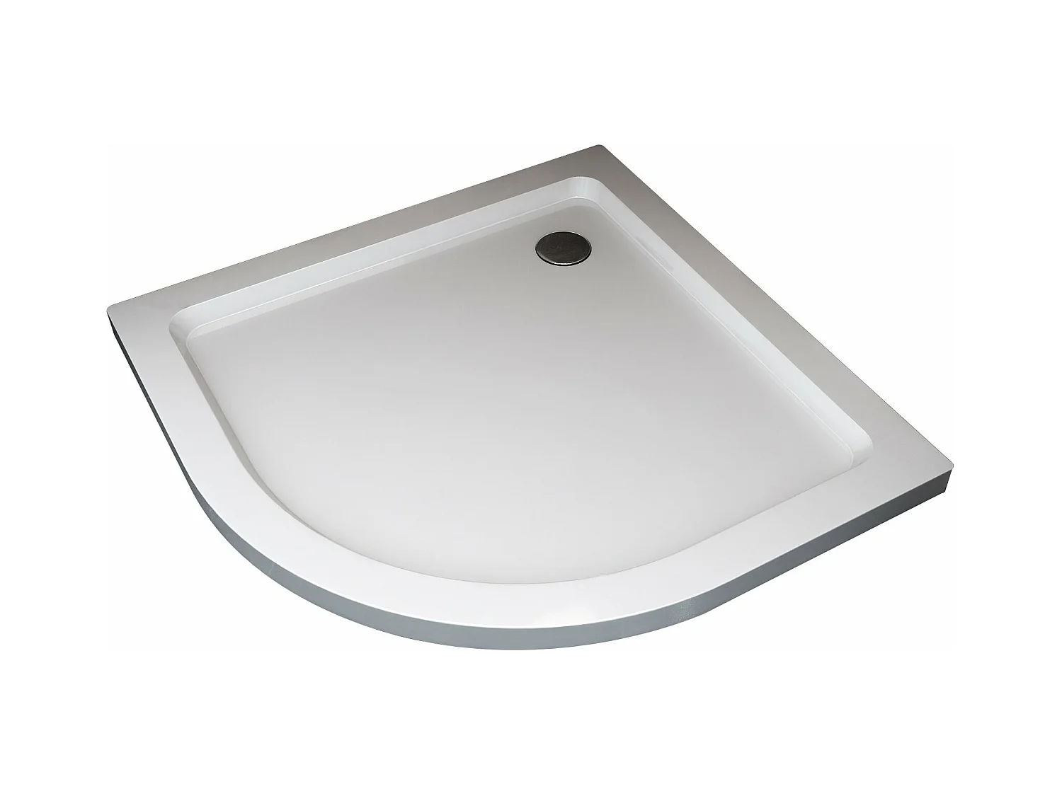 Piatto Doccia Ribassato Semicircolare In Abs H 5cm Con Piletta Inclusa 80x80