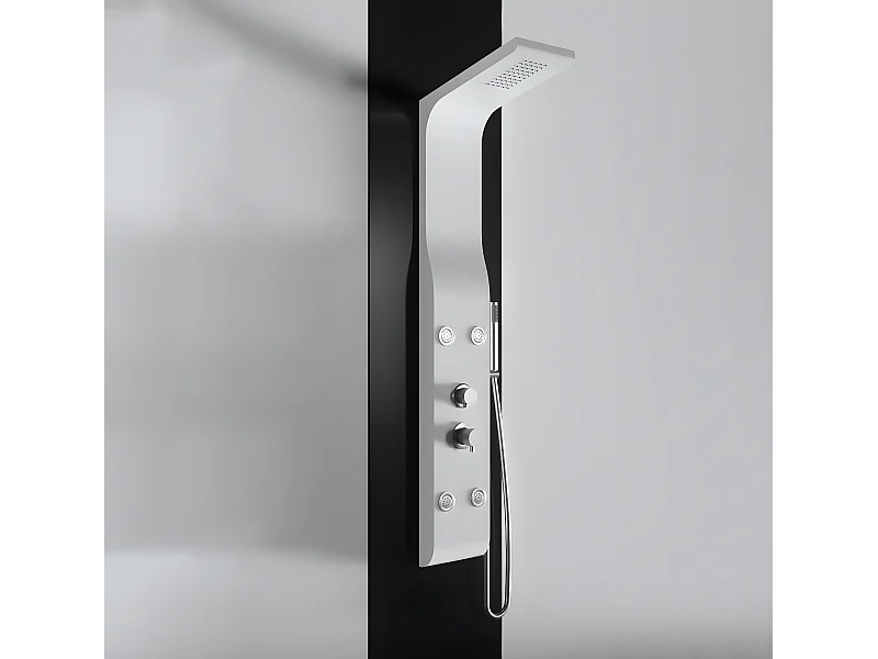 Pannello doccia idromassaggio in ABS verniciato a polvere finitura bianco opaco