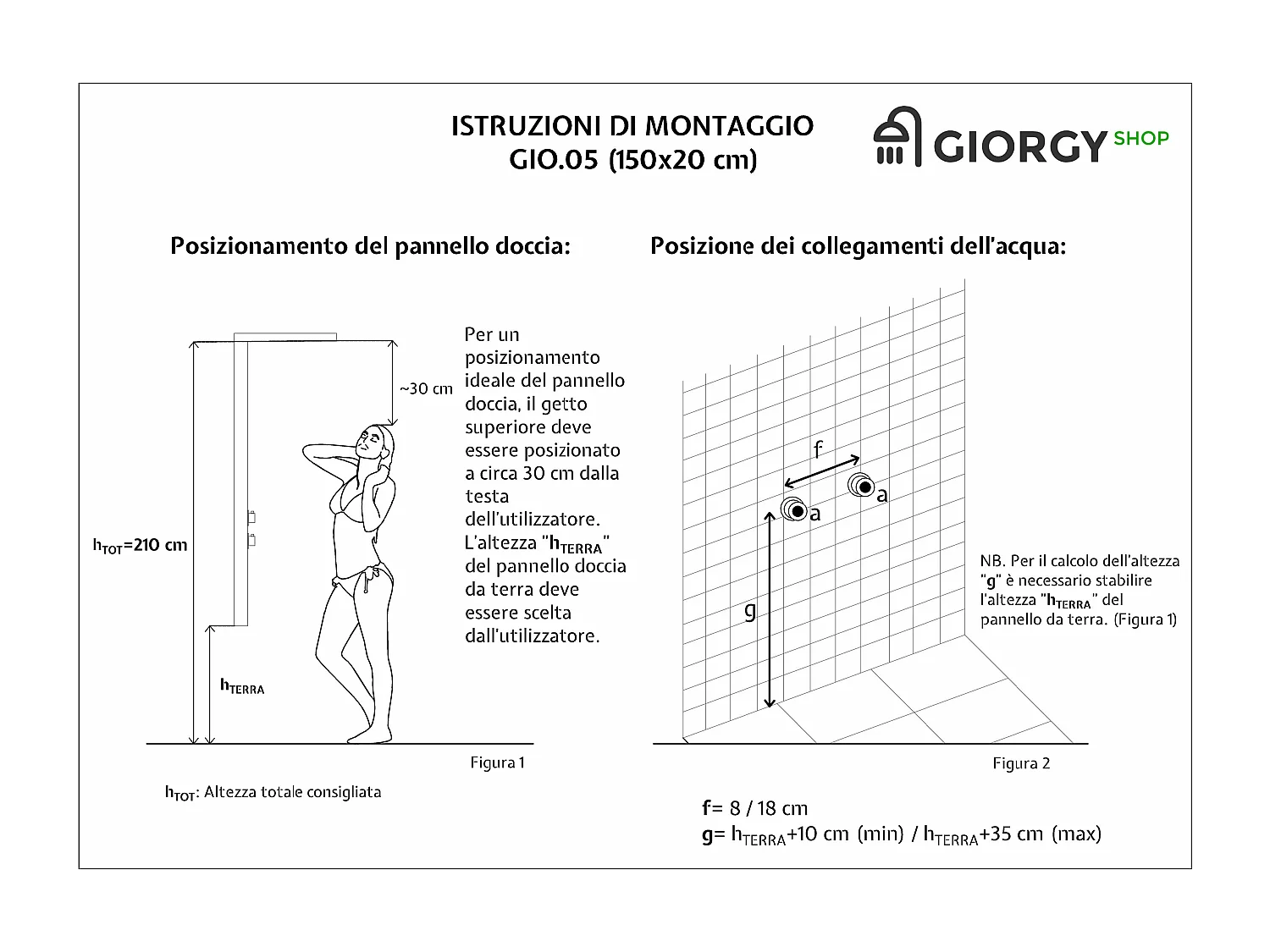 Colonne de douche hydromassage avec quatre fonctions en acier Inox brossé
