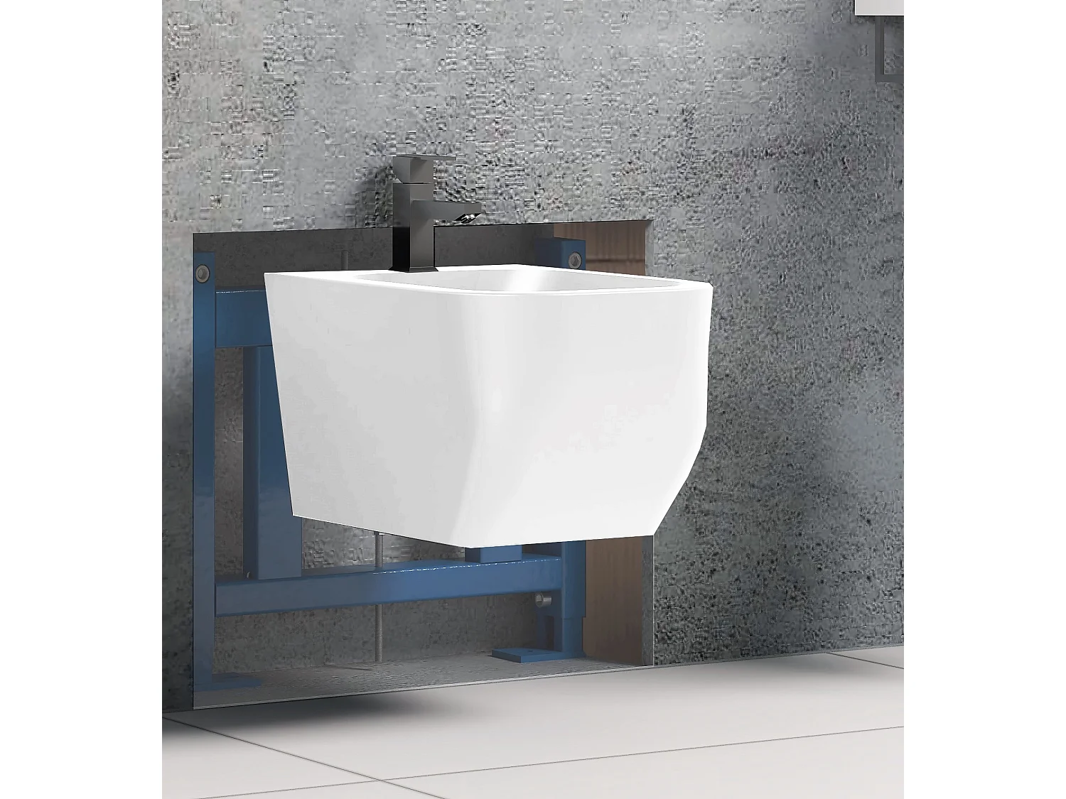 Struttura Da Incasso Telaio Per Bidet Sospeso , Universale , Completo Di Raccordi Di Collegamento Per Bidet