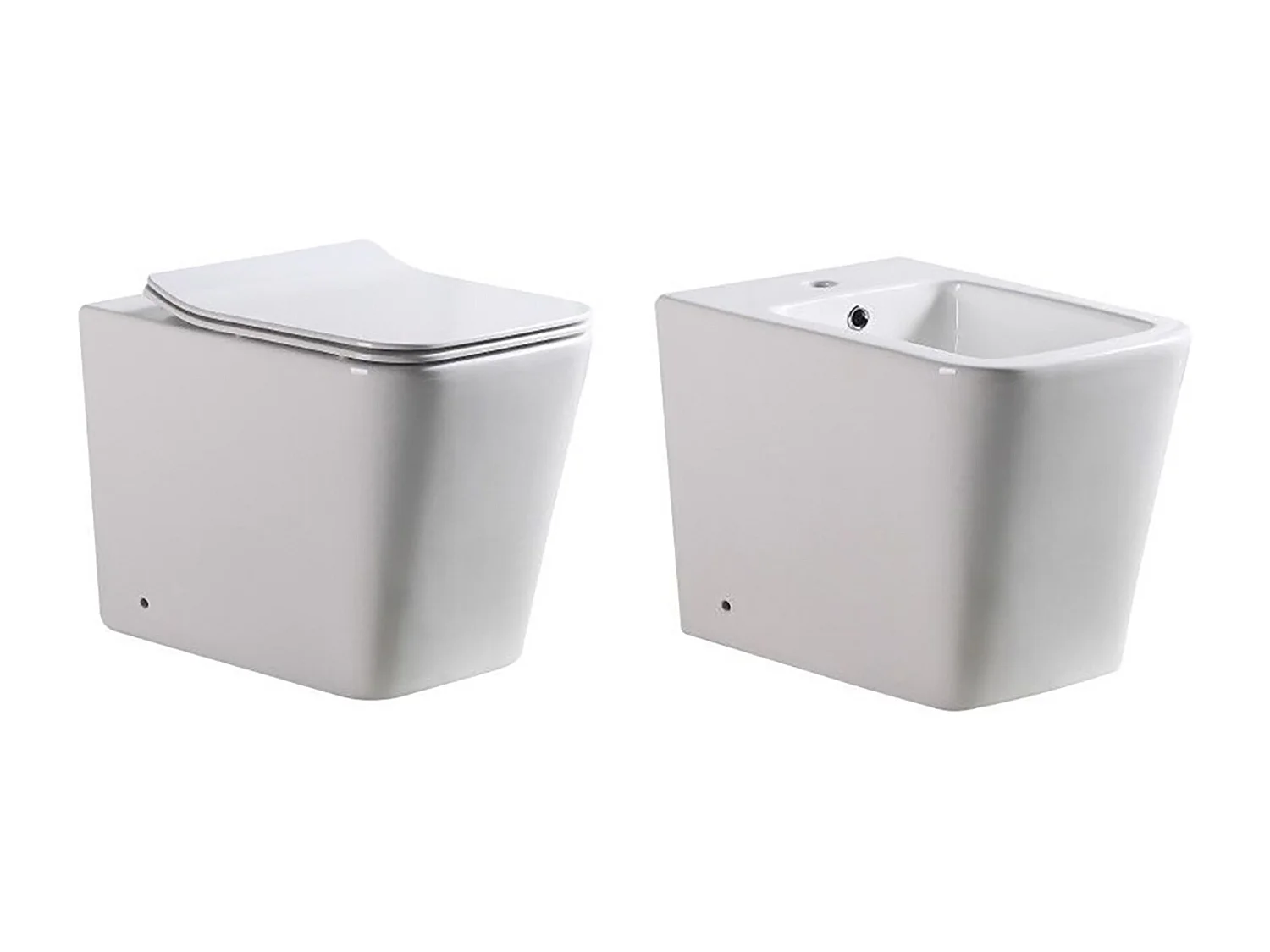 Sanitari a terra filo muro, linea squadrata