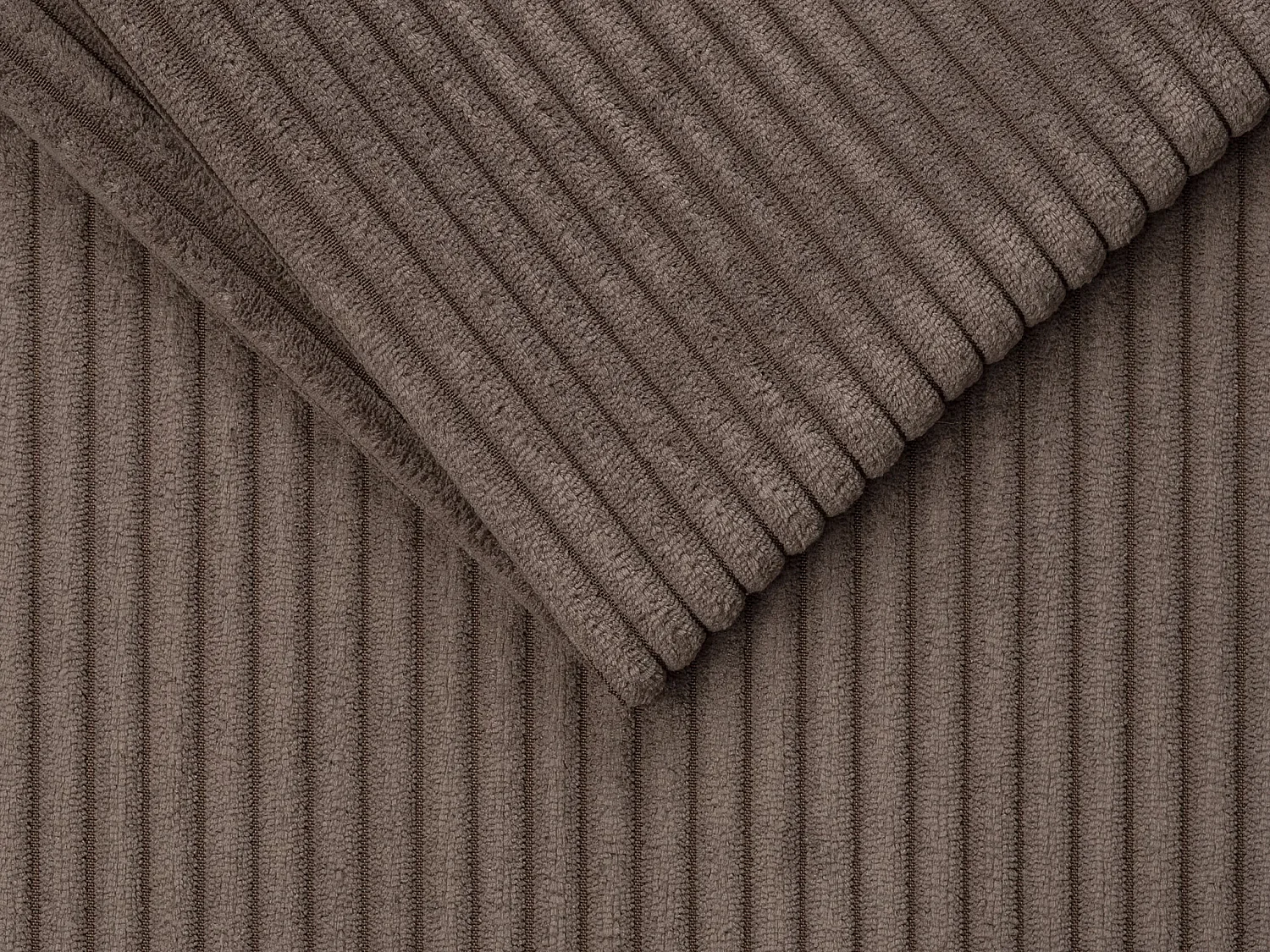 Canapé 3 places convertible express en velours côtelé marron avec assise mémoire de forme - Couchage 140 cm - Matelas 18 cm LORETO