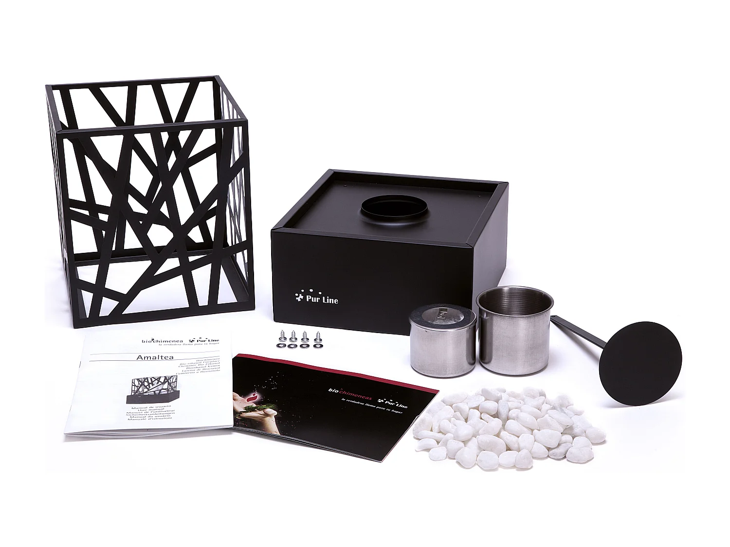 Ethanol-Tischkamin aus emailliertem Stahl