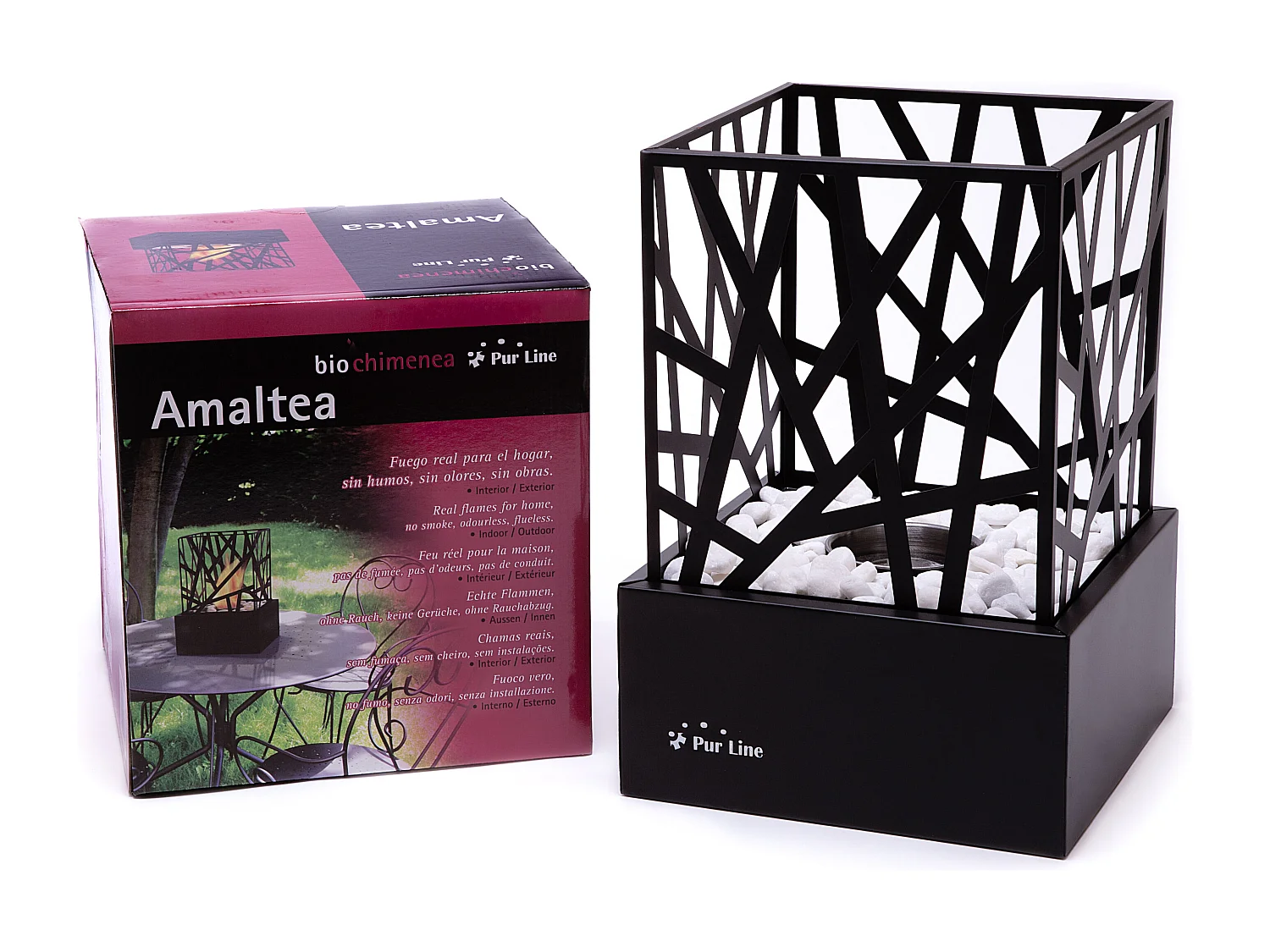 Tafelmodel ethanolhaard in geëmailleerd stalen uitvoering