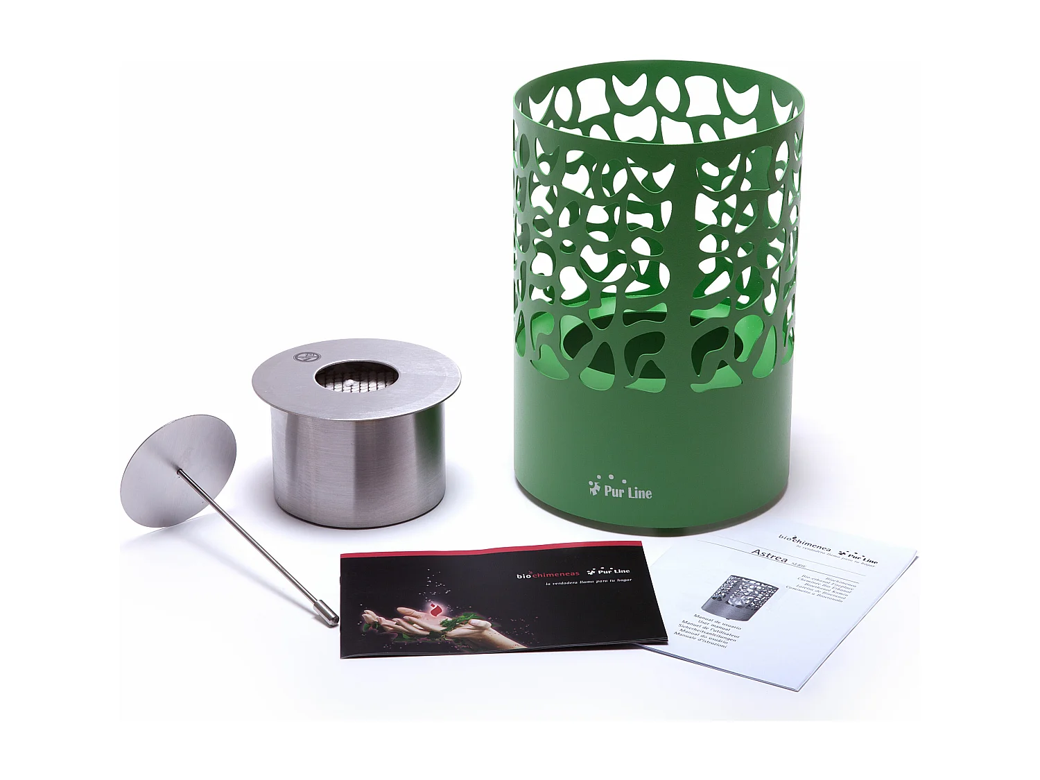 Cheminée de table à l'éthanol en acier inoxydable