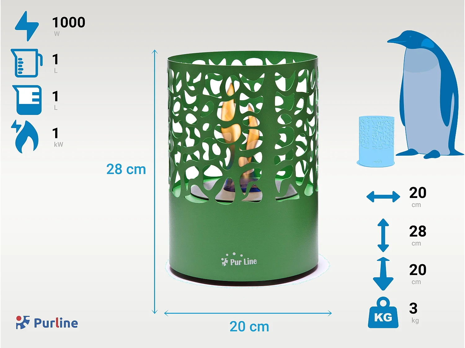 Cheminée de table à l'éthanol en acier inoxydable