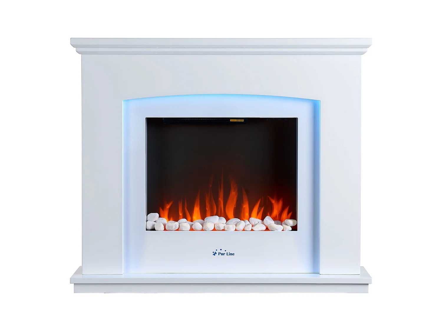 Cheminée électrique murale 2kW en acier laqué blanc