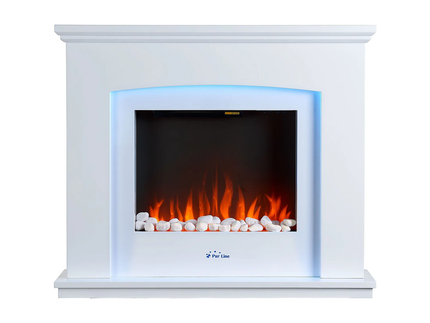 Cheminée électrique murale 2kW en acier laqué blanc