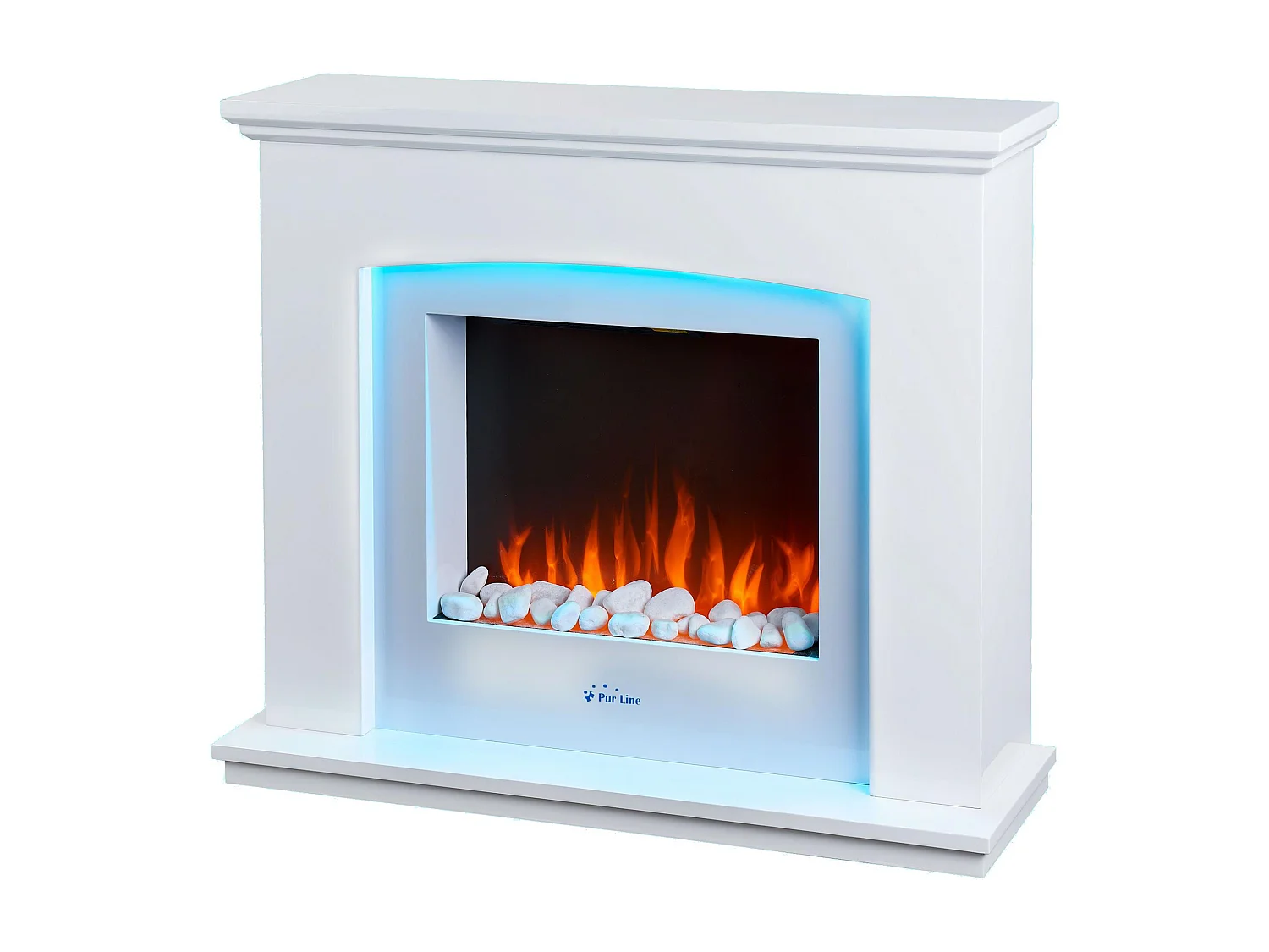 Cheminée électrique murale 2kW en acier laqué blanc
