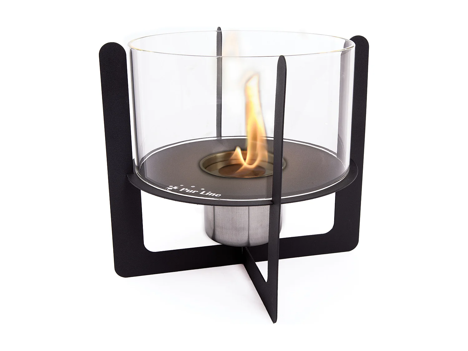 Ethanol-Tischkamin mit Glaszylinder