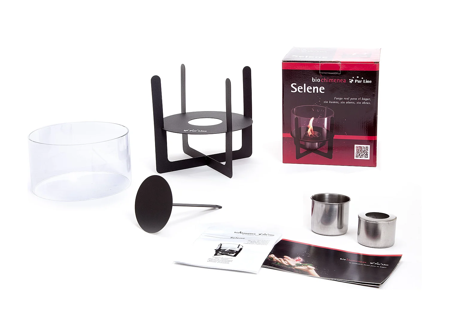 Ethanol-Tischkamin mit Glaszylinder