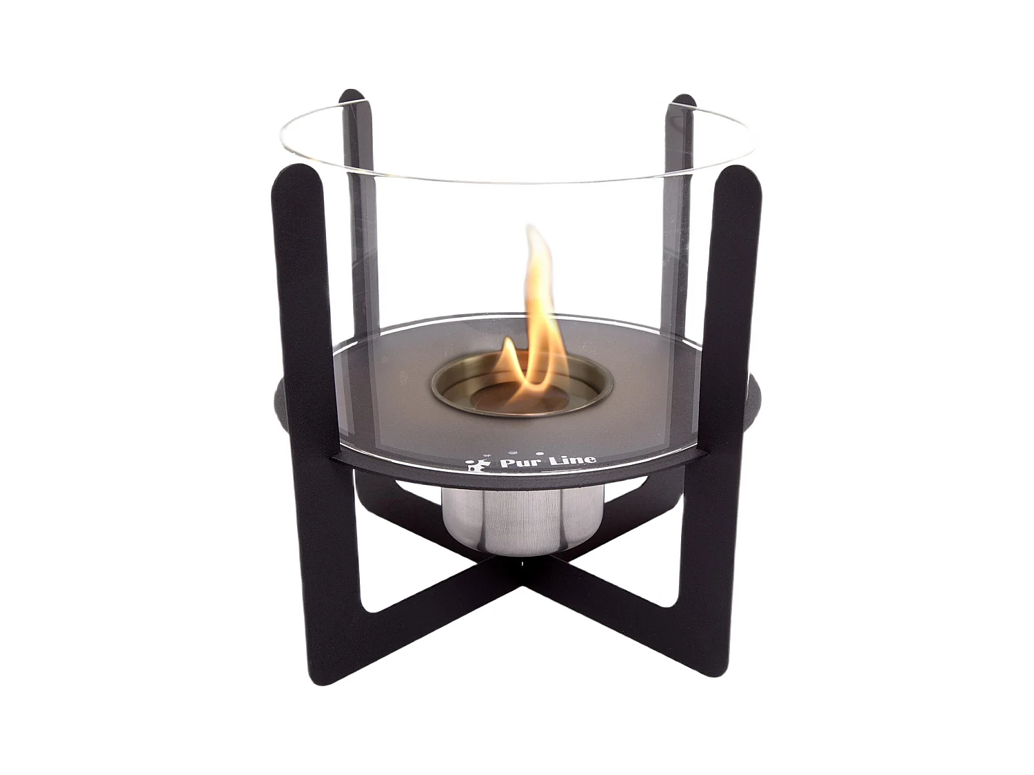 Cheminée de table à l'éthanol avec cylindre en verre