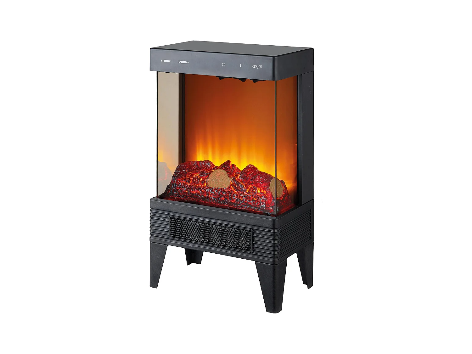 Cheminée électrique en acier noir 2kW