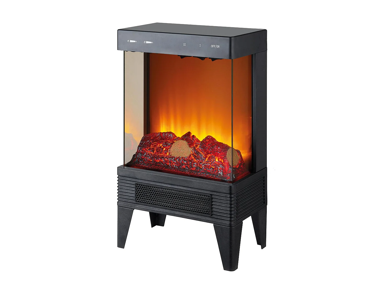 Cheminée électrique en acier noir 2kW