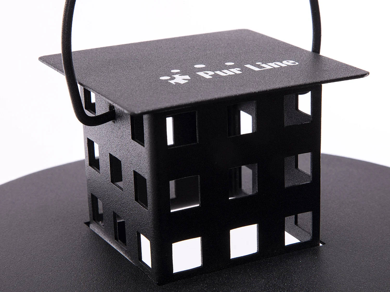 Camino a etanolo con forma di lanterna in acciaio inossidabile nero