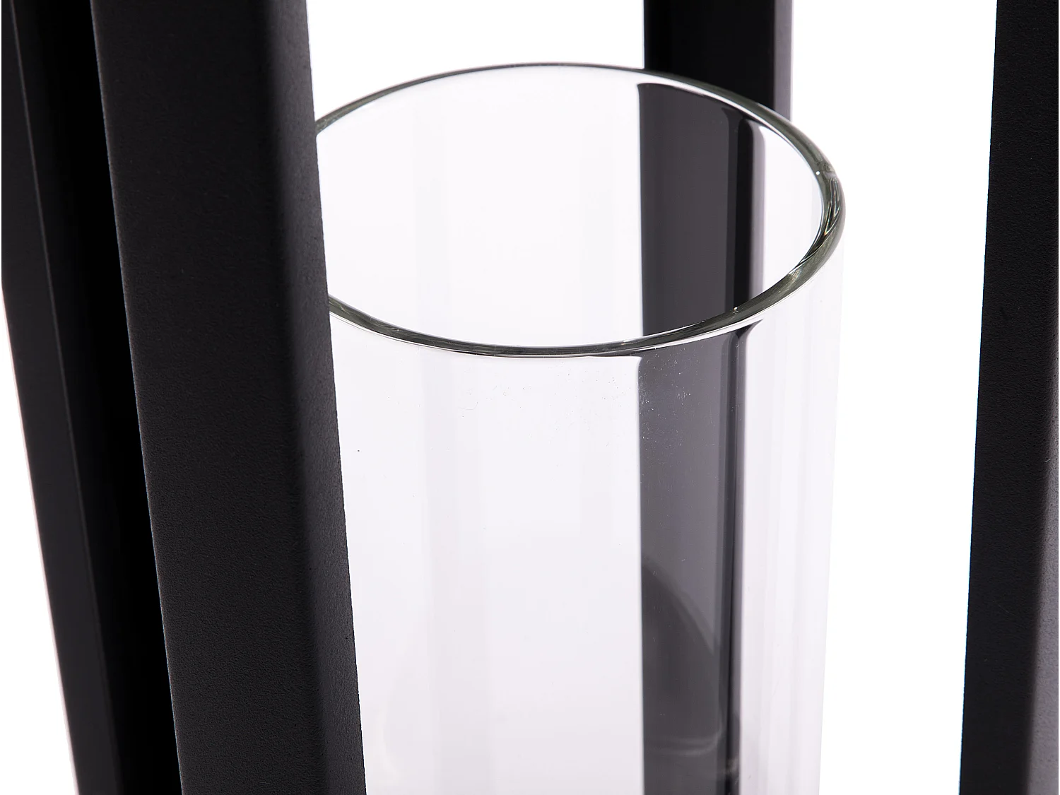 Camino a etanolo con forma di lanterna in acciaio inossidabile nero