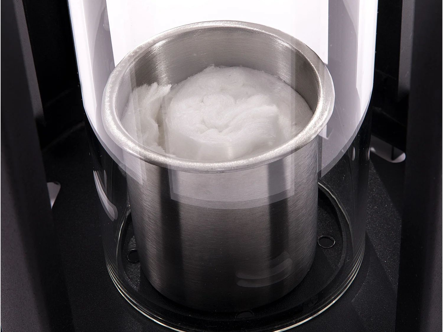 Camino a etanolo con forma di lanterna in acciaio inossidabile nero