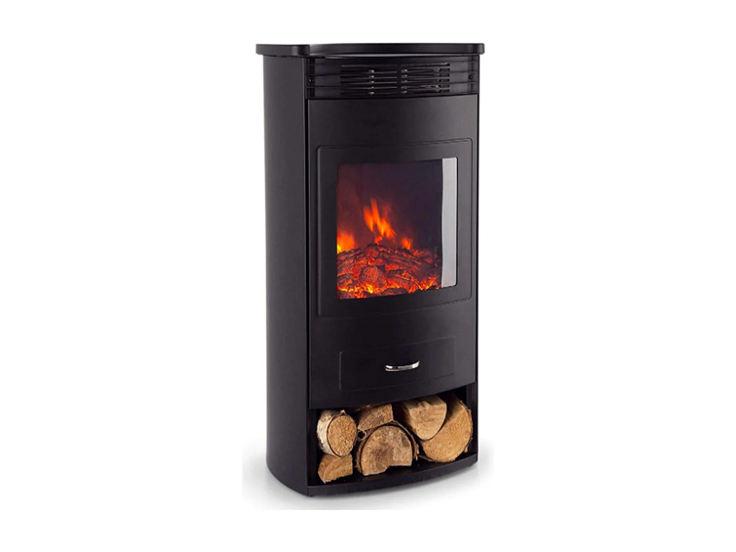 Poêle électrique en acier noir de 2000W