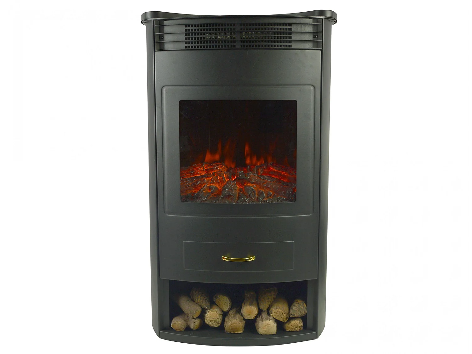 Poêle électrique en acier noir de 2000W