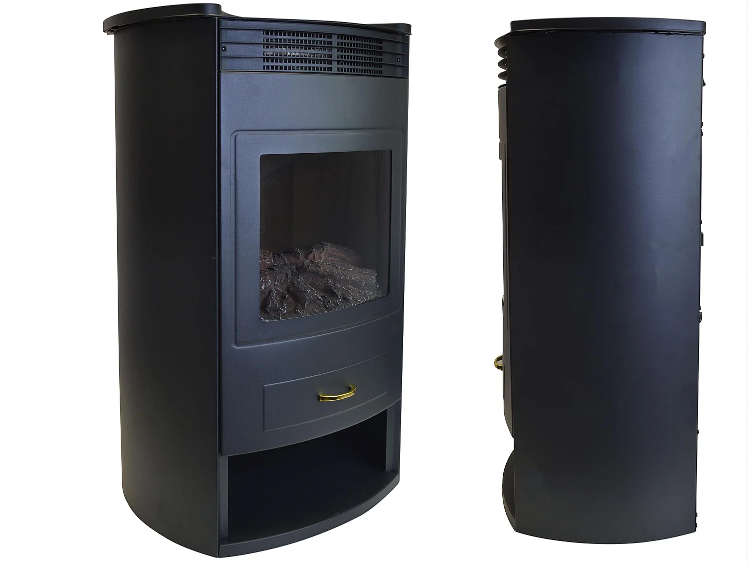 Poêle électrique en acier noir de 2000W