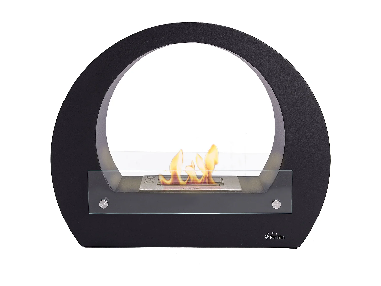 Ethanolkamin aus Stahl mit einstellbarer Flamme