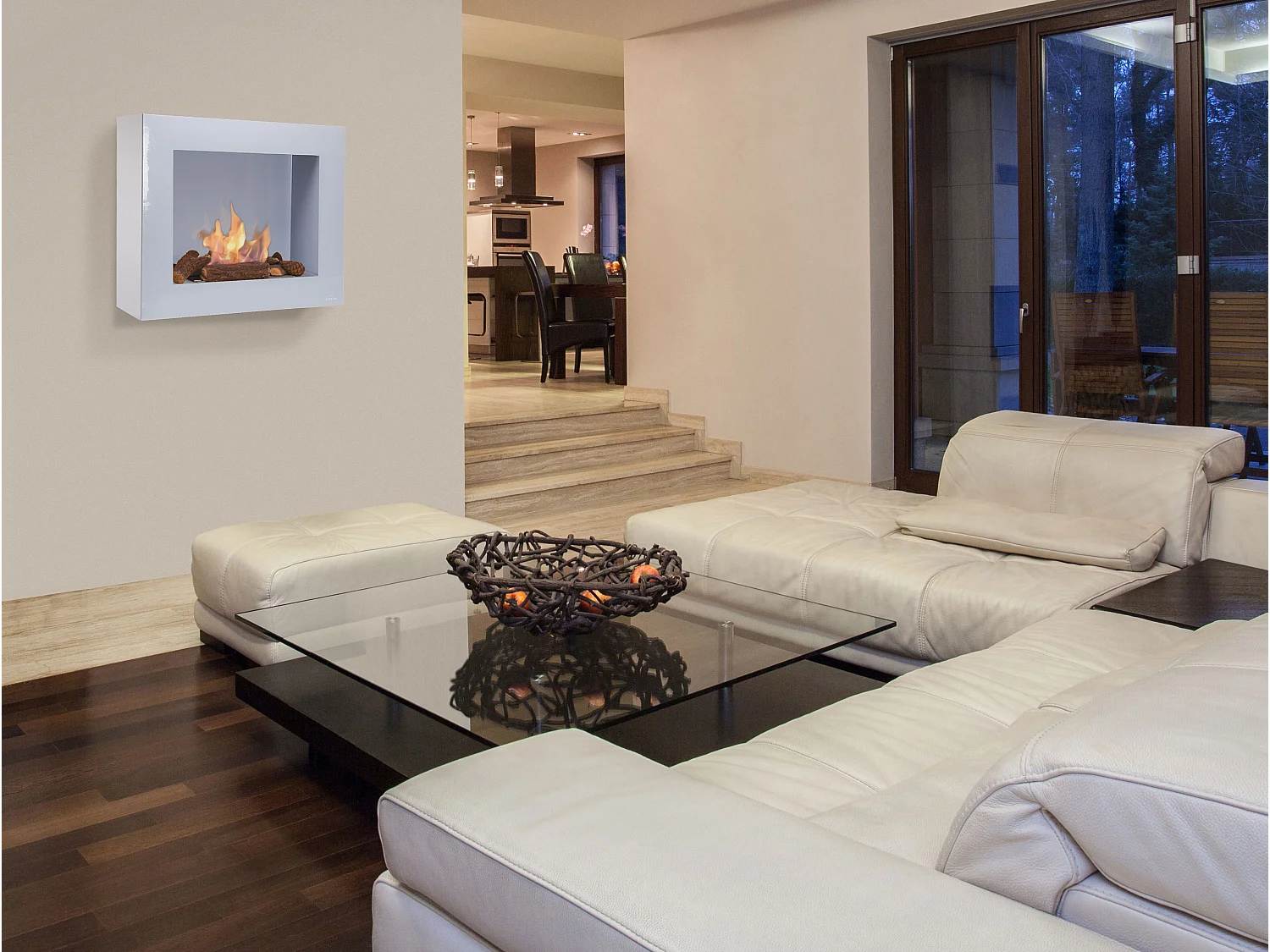 Biocamino a pavimento o a parete con ceppi decorativi in vari colori BESTBIO