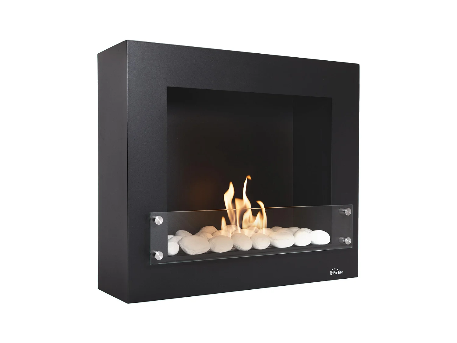 Chimenea de etanol mural en acero lacado