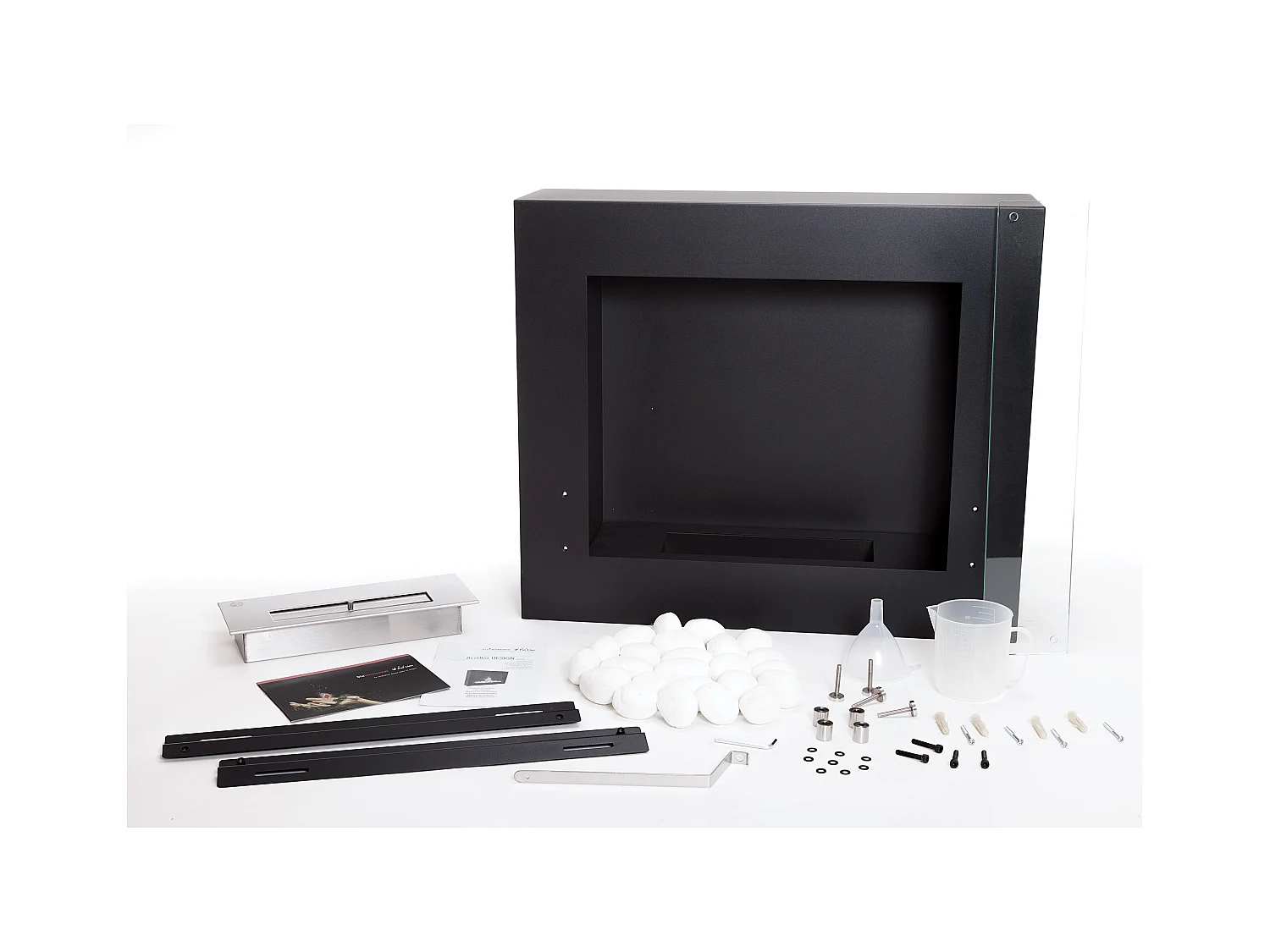 Chimenea de etanol mural en acero lacado