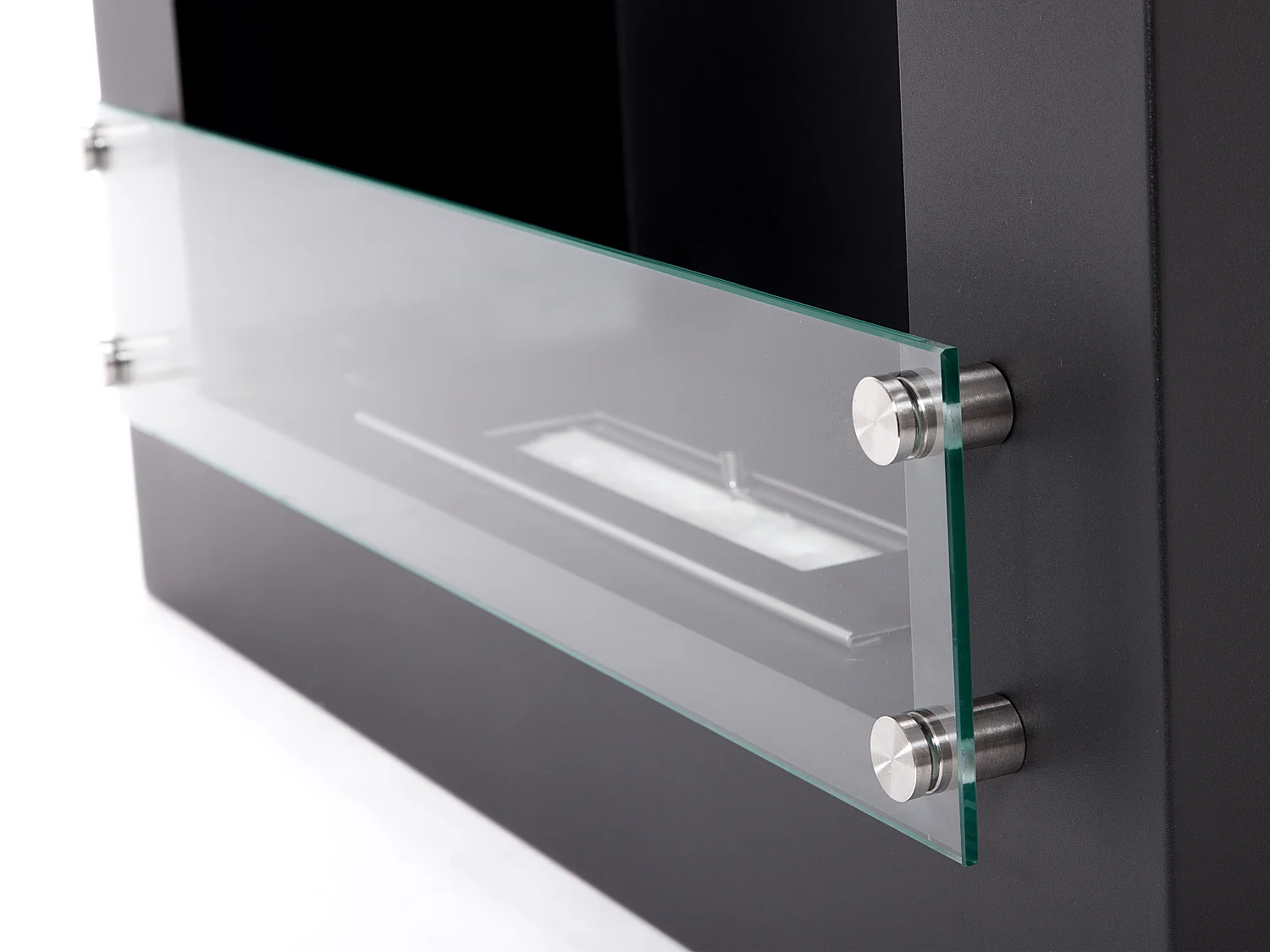 Cheminée à l'éthanol en acier laqué