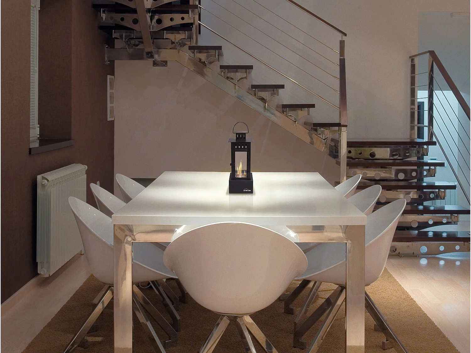 Lantaarnvormige ethanol schoorsteen in roestvrij staal