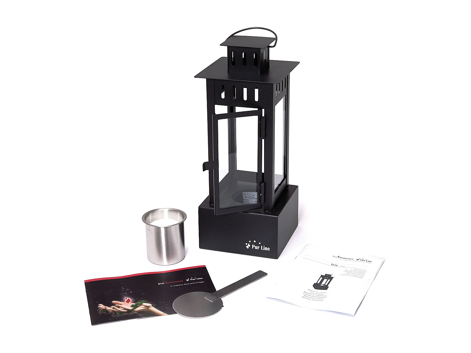 Lanterne éthanol en acier inoxydable