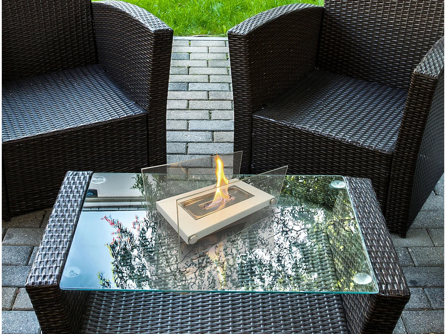 Chimenea de sobremesa de etanol en metal