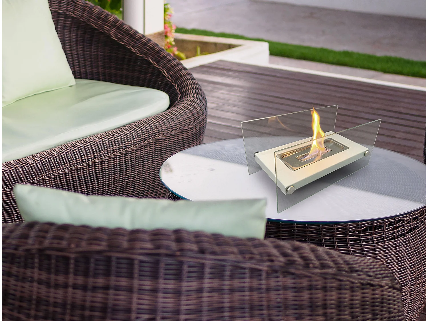 Chimenea de sobremesa de etanol en metal