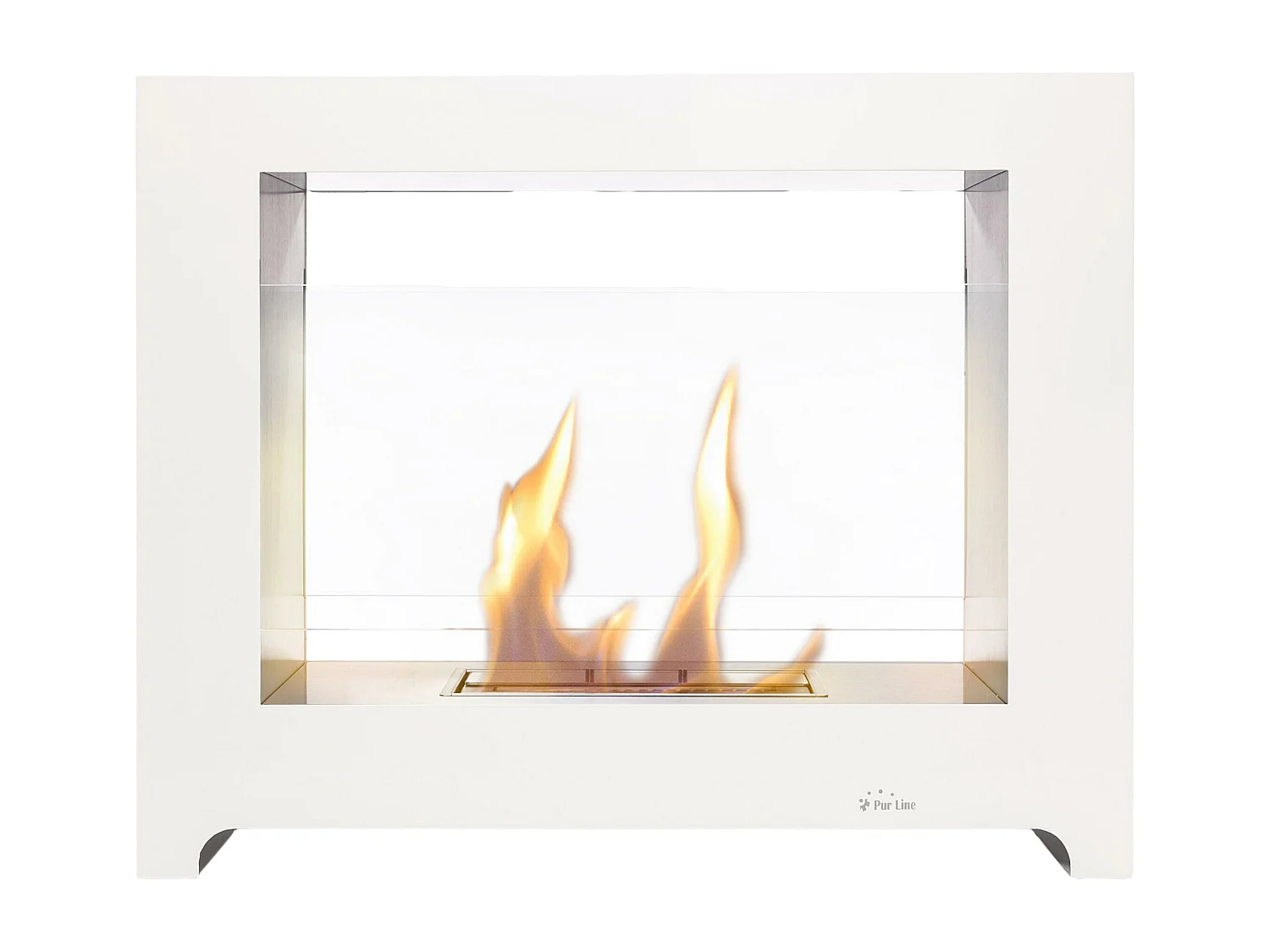 Camino a etanolo da pavimento con vetro temperato