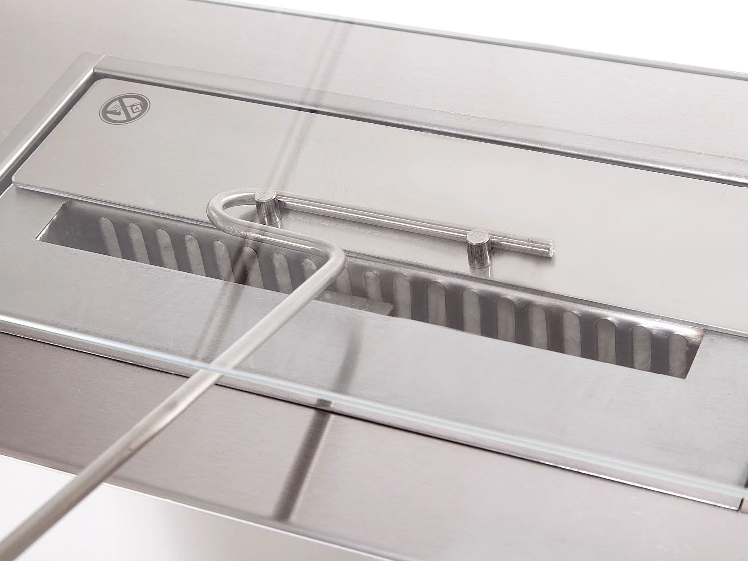 Camino a etanolo da pavimento con vetro temperato