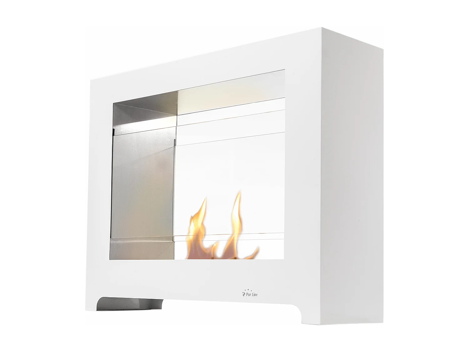 Camino a etanolo da pavimento con vetro temperato