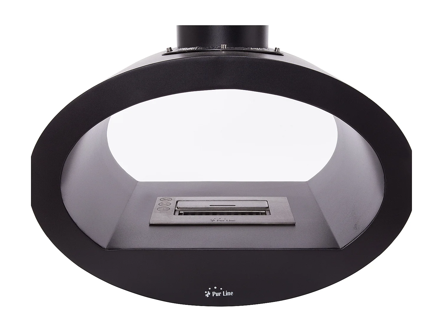 Cheminée à l'éthanol de plafond en acier noir