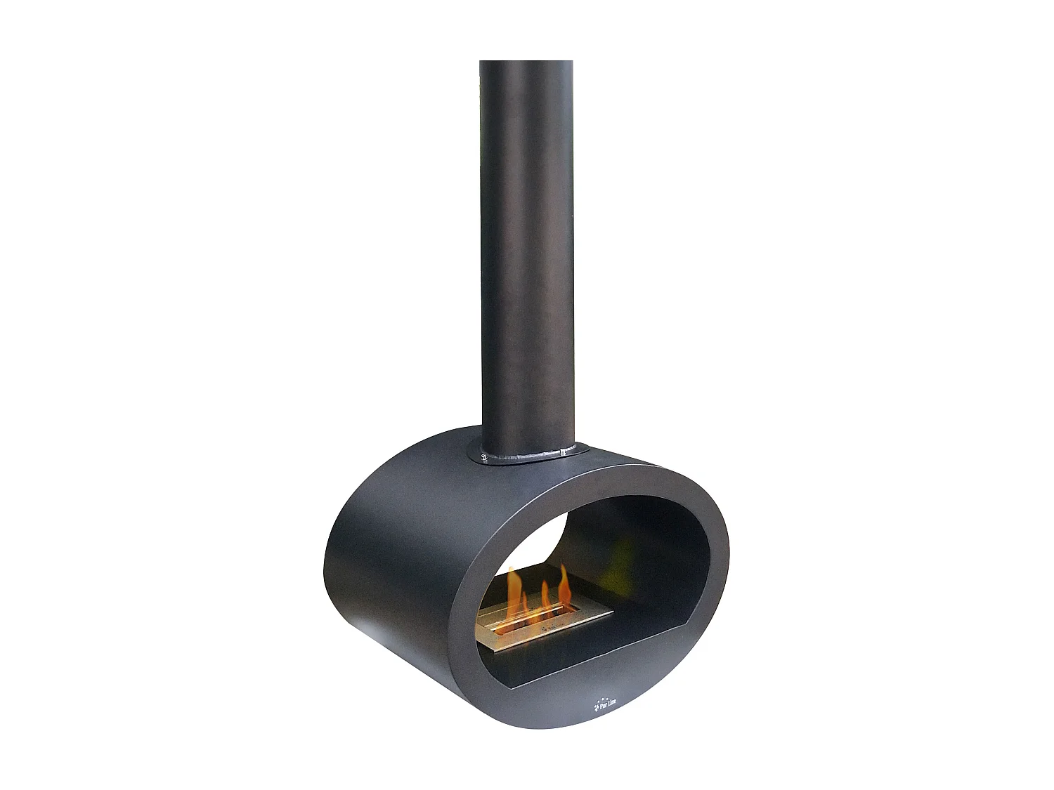 Cheminée à l'éthanol de plafond en acier noir