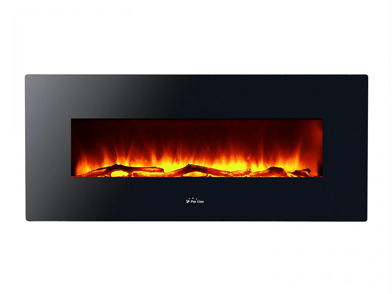 Cheminée électrique panoramique en verre trempé noir