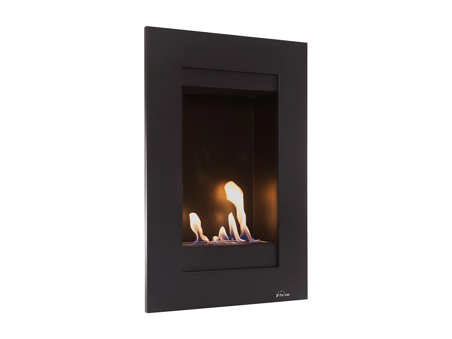 Chimenea de etanol mural vertical en acero negro