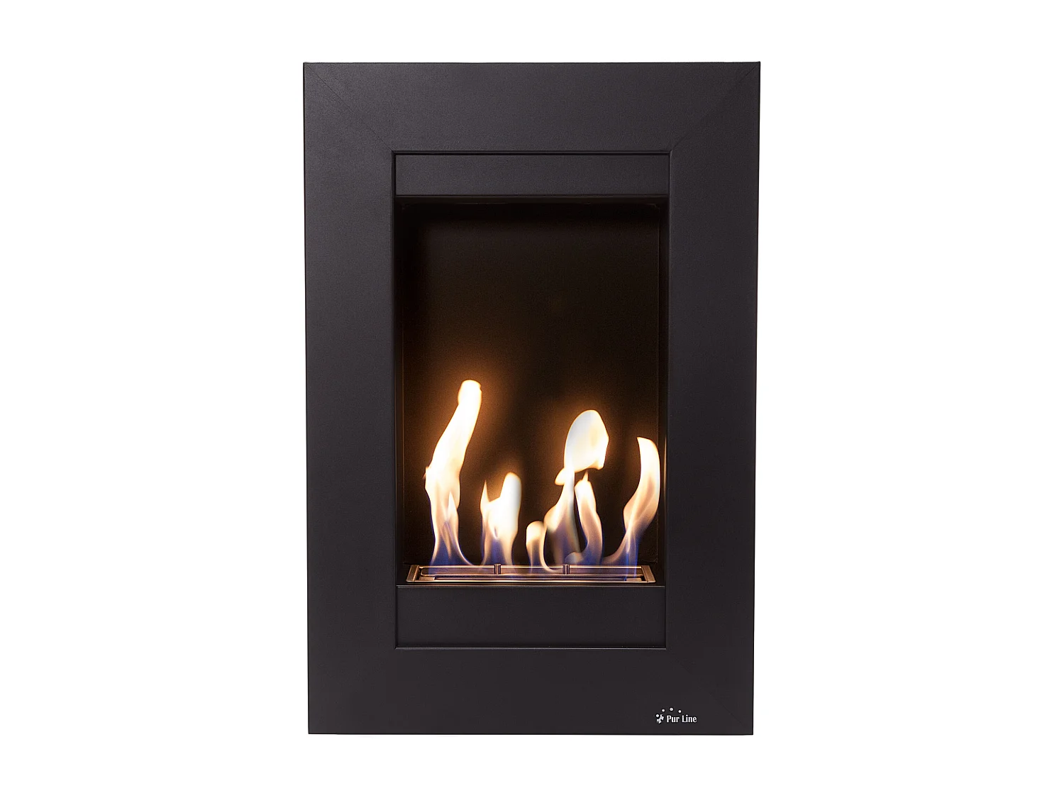 Chimenea de etanol mural vertical en acero negro