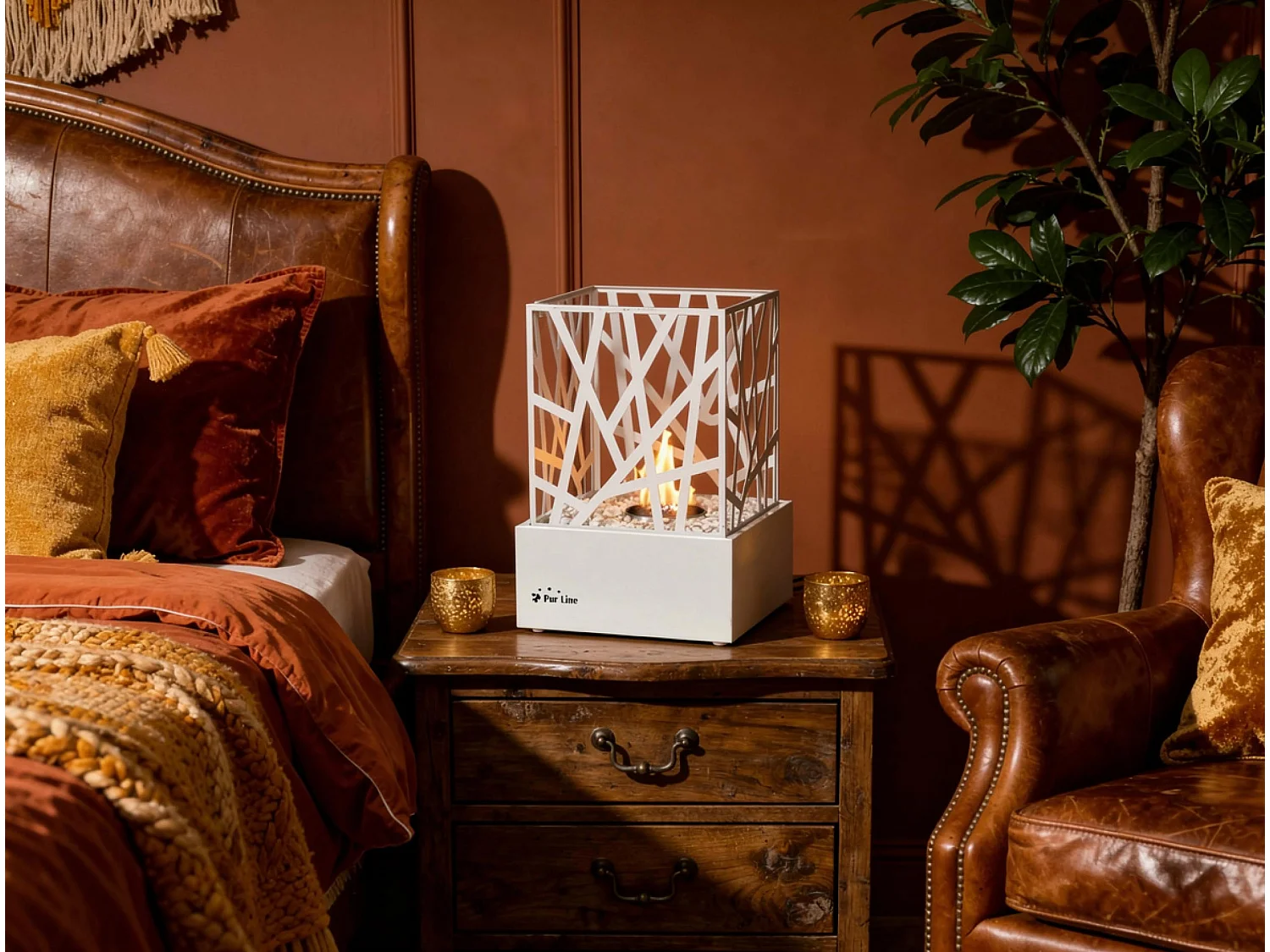 Chimenea de etanol diseño de sobremesa en acero esmaltado