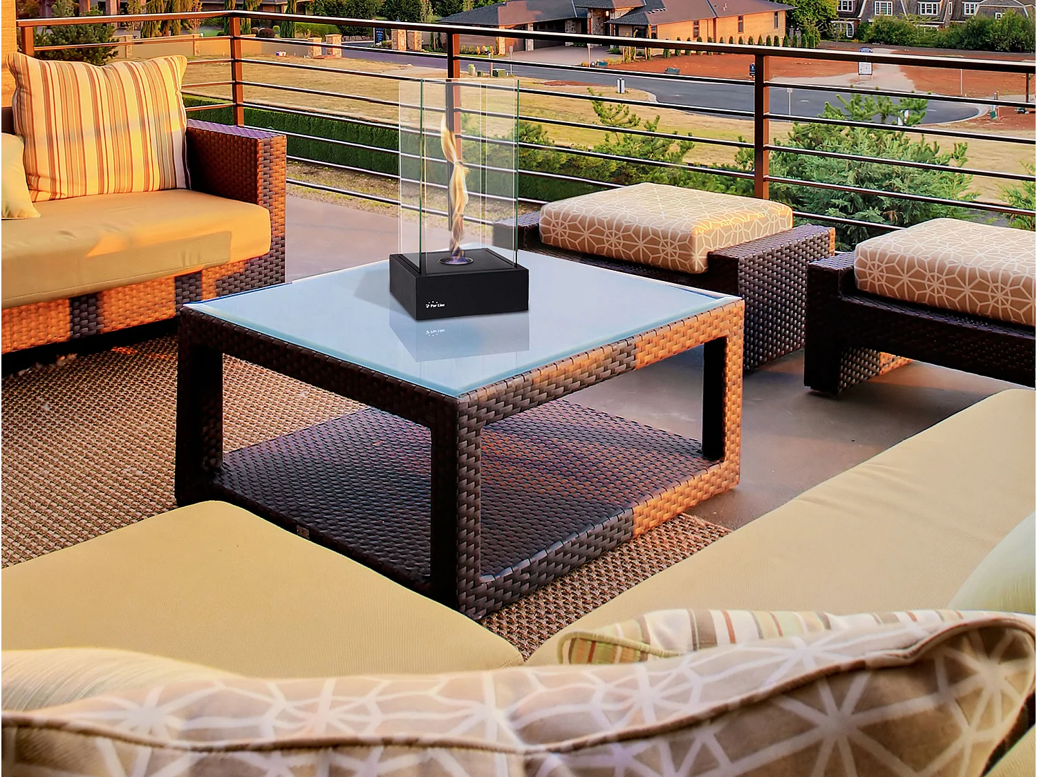 Chimenea de etanol de sobremesa con llama efecto tornado