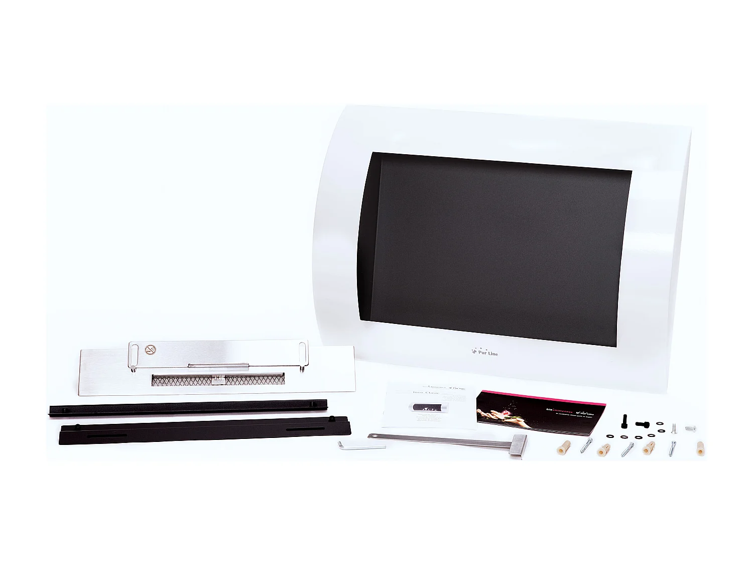 Cheminée à l'éthanol en acier incurvé